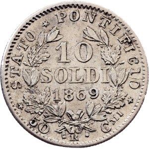 Vatican City, 10 Soldi 1869, Rome