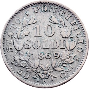 Vatican City, 10 Soldi 1869, Rome
