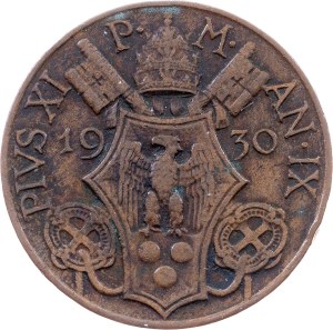 Vatican City, 5 Centesimi 1930, Rome