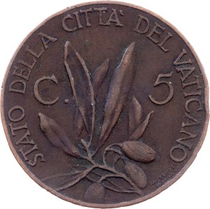 Vatican City, 5 Centesimi 1932, Rome