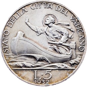 Vatican City, 5 Lire 1932