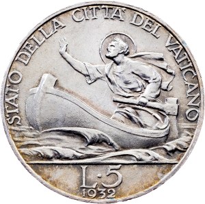 Vatican City, 5 Lire 1932