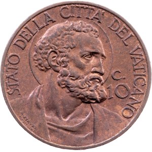 Vatican City, 10 Centesimi 1933, Rome