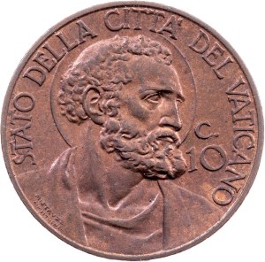Vatican City, 10 Centesimi 1933, Rome