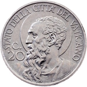 Vatican City, 20 Centesimi 1933-1934, Rome