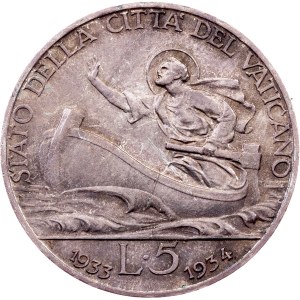 Vatican City, 5 Lire 1933-1934
