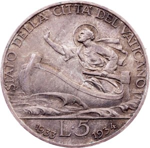 Vatican City, 5 Lire 1933-1934
