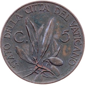 Vatican City, 5 Centesimi 1934, Rome