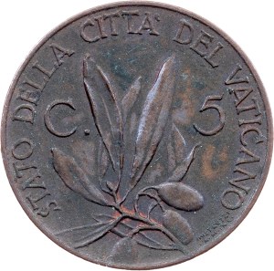 Vatican City, 5 Centesimi 1934, Rome