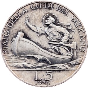Vatican City, 5 Lire 1936