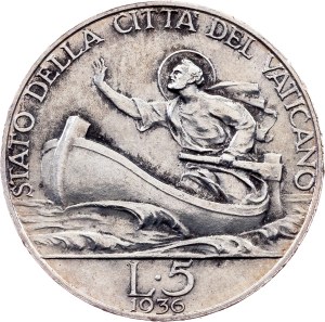 Vatican City, 5 Lire 1936