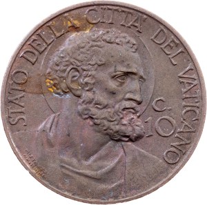Vatican City, 10 Centesimi 1937, Rome