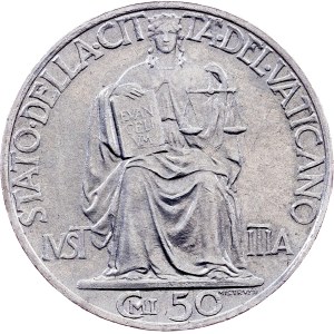 Vatican City, 50 Centesimi 1942, Rome