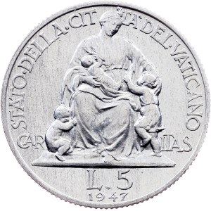 Vatican City, 5 Lire 1947