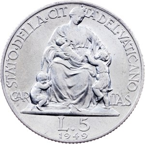 Vatican City, 5 Lire 1949