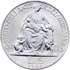 Vatican City, 5 Lire 1949