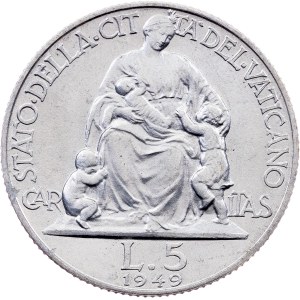Vatican City, 5 Lire 1949