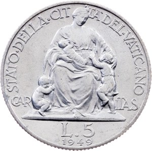 Vatican City, 5 Lire 1949
