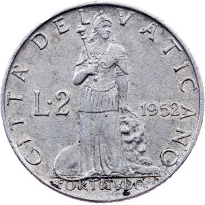 Vatican City, 2 Lire 1952, Rome