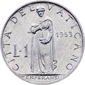 Vatican City, 1 Lira 1953