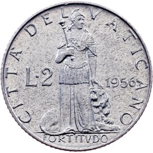 Vatican City, 2 Lire 1956, Rome