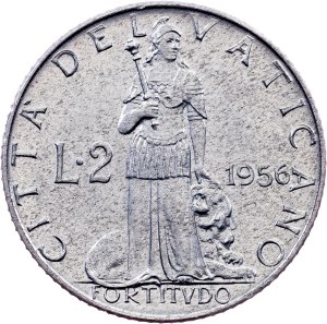Vatican City, 2 Lire 1956, Rome