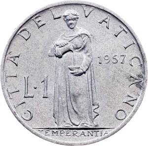 Vatican City, 1 Lira 1957