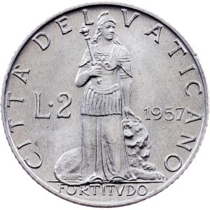 Vatican City, 2 Lire 1957, Rome