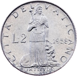 Vatican City, 2 Lire 1958, Rome