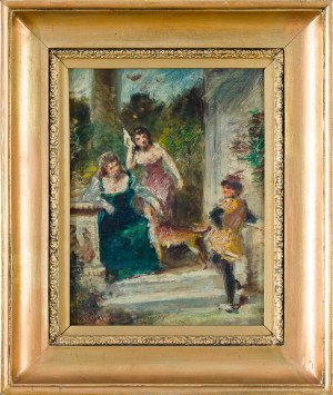 Adolphe Monticelli (1824 Marsylia-1886 tamże), Scena na tarasie