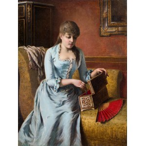 Alfred Stevens (1823 Bruksela-1906 Paryż), Kobieta we wnętrzu