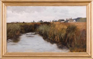 Eduard Schleich młodszy (1853 Monachium - 1893 Bad Tolz), Pejzaż z trzciną