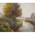 Józef Chlebus (1893 Rudze-1945 Melk), Jesienny pejzaż z rzeką