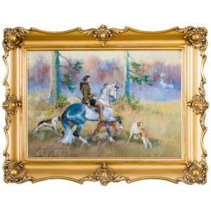 Jerzy Kossak (1886 Kraków - 1955 tamże), Święty Eustachy, 1946