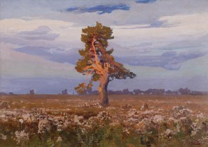 Iwan Trusz (1869 Wysocko - 1940 Lwów), Pejzaż z drzewem