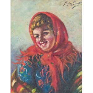 Sylweriusz Saski (1864 Nottingham - 1954 Kraków), Portret kobiety w chuście