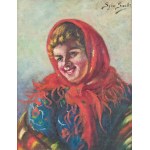 Sylweriusz Saski (1864 Nottingham - 1954 Kraków), Portret kobiety w chuście