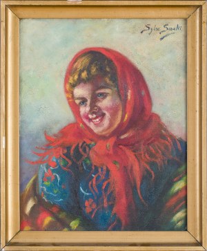 Sylweriusz Saski (1864 Nottingham - 1954 Kraków), Portret kobiety w chuście