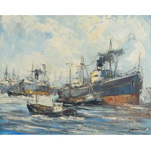 Jan Kelderman (1914 Edam-1990 Amsterdam), Statki parowe w porcie