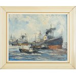 Jan Kelderman (1914 Edam-1990 Amsterdam), Statki parowe w porcie