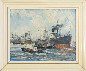Jan Kelderman (1914 Edam-1990 Amsterdam), Statki parowe w porcie