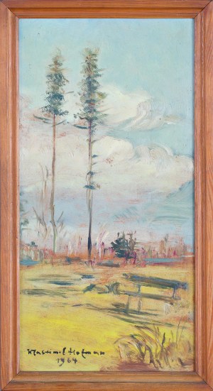 Wlastimil Hofman (1881 Praga - 1970 Szklarska Poręba), Pejzaż widziany z okna pracowni, 1964