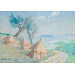 Roman Antoni Breitenwald (1911 Piotrków Trybunalski - 1985 Miechów), Pejzaż ze snopkami