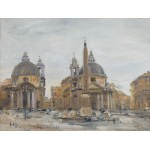 Włodzimierz Zakrzewski (1916 Petersburg - 1992 Warszawa), Piazza del Popolo w Rzymie, 1958