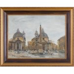 Włodzimierz Zakrzewski (1916 Petersburg - 1992 Warszawa), Piazza del Popolo w Rzymie, 1958