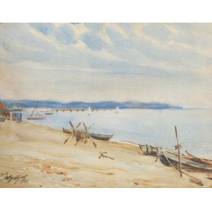 Adam Batycki (1886 Przemyśl-1970 Poznań), Plage de Sopot, 1923
