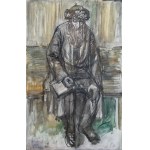 Maciej Lachur (1927 Zagórze - 2008 Otwock), Rabin/modły, z cyklu „Getto”