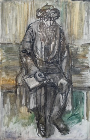 Maciej Lachur (1927 Zagórze - 2008 Otwock), Rabin/modły, z cyklu „Getto”