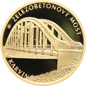 Česká republika 1993-. - 5000 Kč 2014 (Železobetonový most v Karviné) - Darkově, etue, certifikát.
