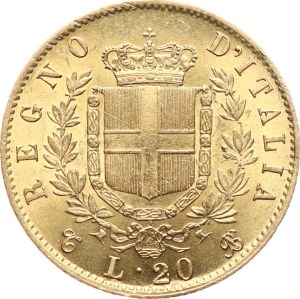 Itálie, Vittorio Emmanuele II. 1861-1878. - 20 lire 1863 T‑BN, KM‑10.1, velmi nep. hr.